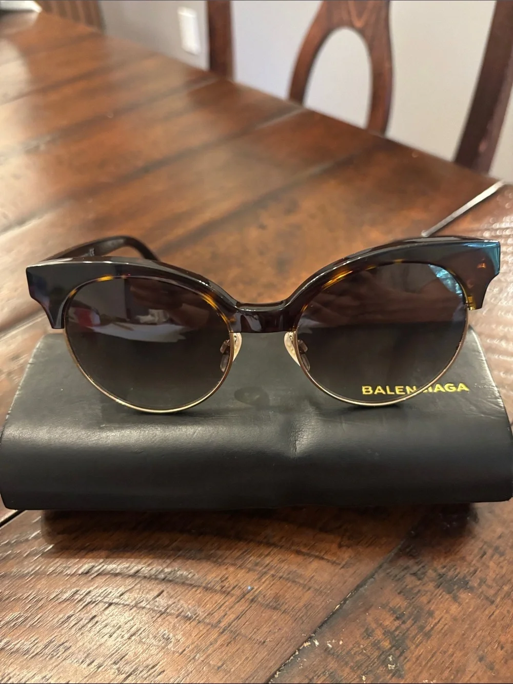 Balenciaga Boston Tortoise Shell Sunglasses